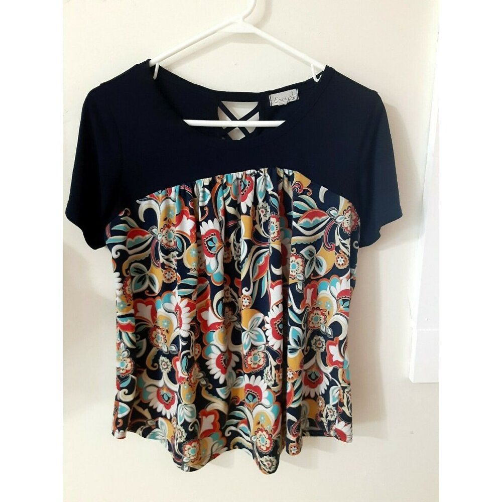 Womens Paisley Multicolor Emi & Joe Blouse Size Large